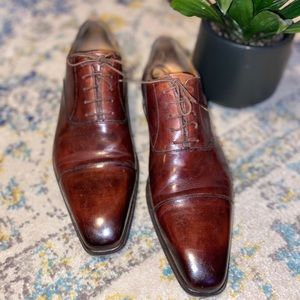 Almond Toe Leather Oxfords Brown | Poshmark